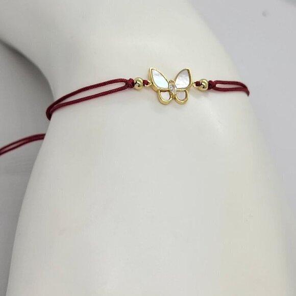 Delicate Butterfly Bracelet – 925 Silver with Adjustable Cord - Picture 5 of 5